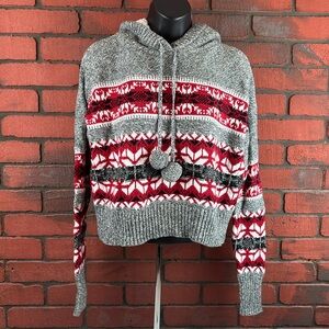Yet Again‎ Womans Medium Geometric Winter Sweater with Hood – Cozy, Trendy